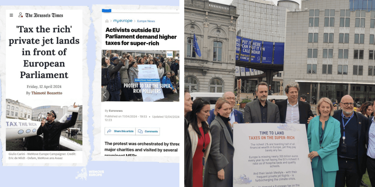 Titulares en Euronews y The Brussels Times, entre otros, con nuestro activista Giulio Carini dirigiéndose a una multitud durante el acto. Y los eurodiputados que acudieron a mostrar su apoyo a la campaña.