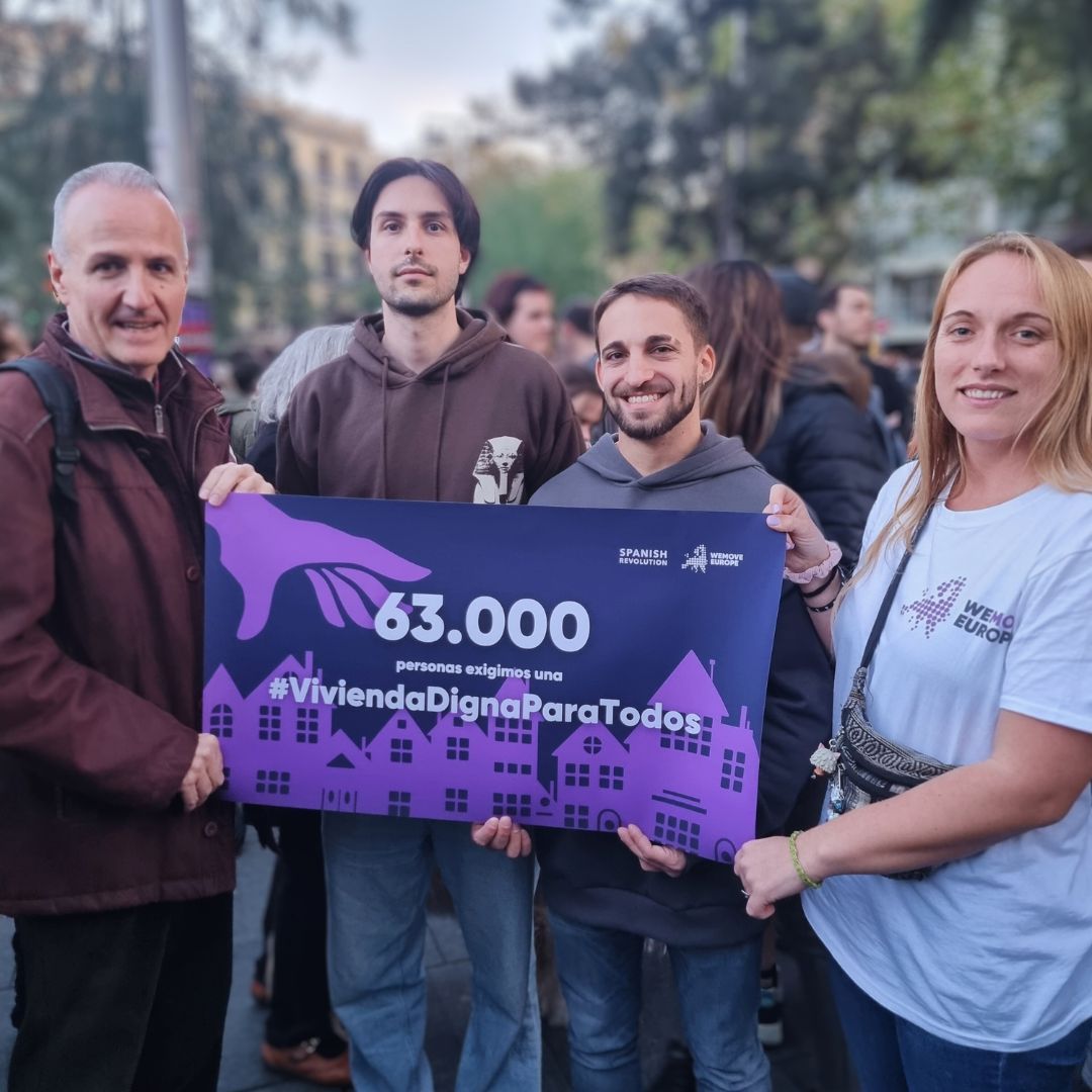 Picture of protest for just housing in Spain